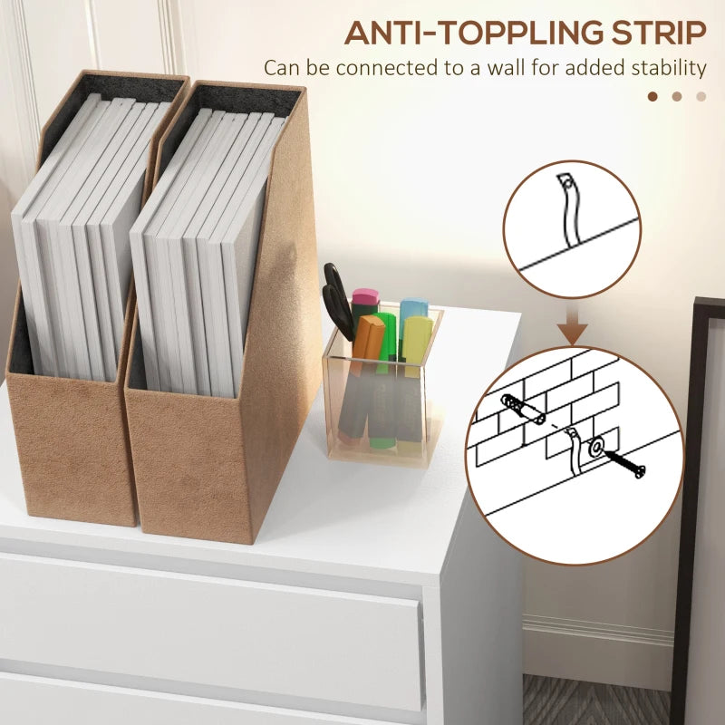 White Four-Drawer Office Filing Cabinet on Wheels - Mobile Storage Solution for Home & Office Organization