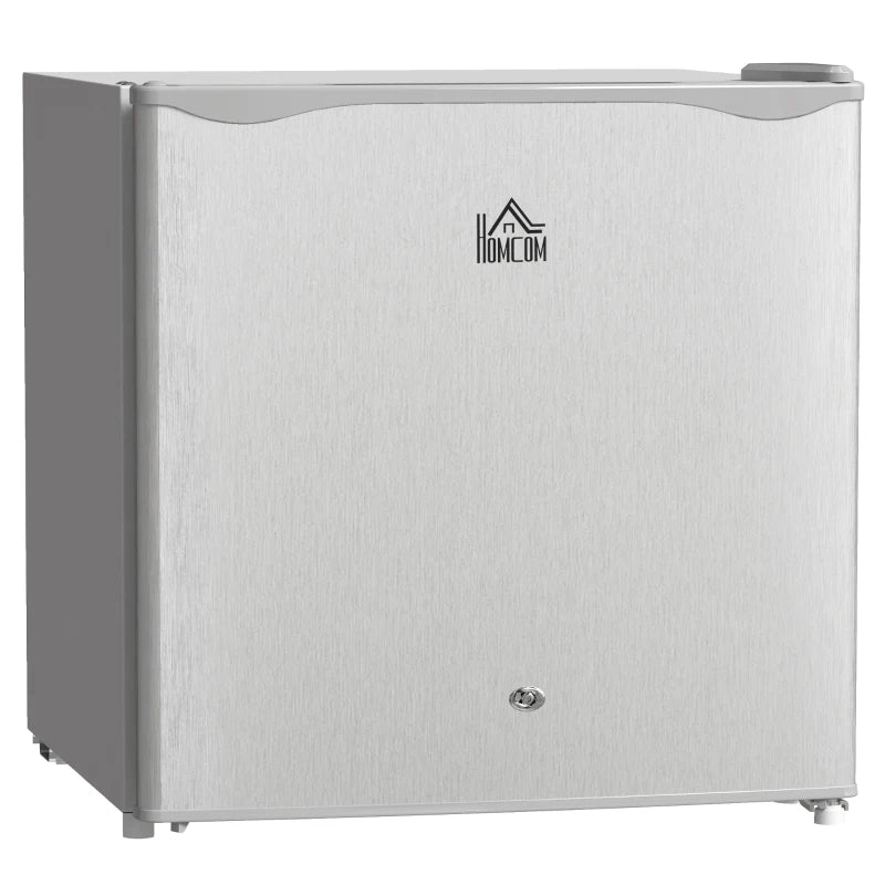 46L Lockable Countertop Fridge - Grey Mini Refrigerator for Home, Office, or Dorm - Compact & Secure Food Storage