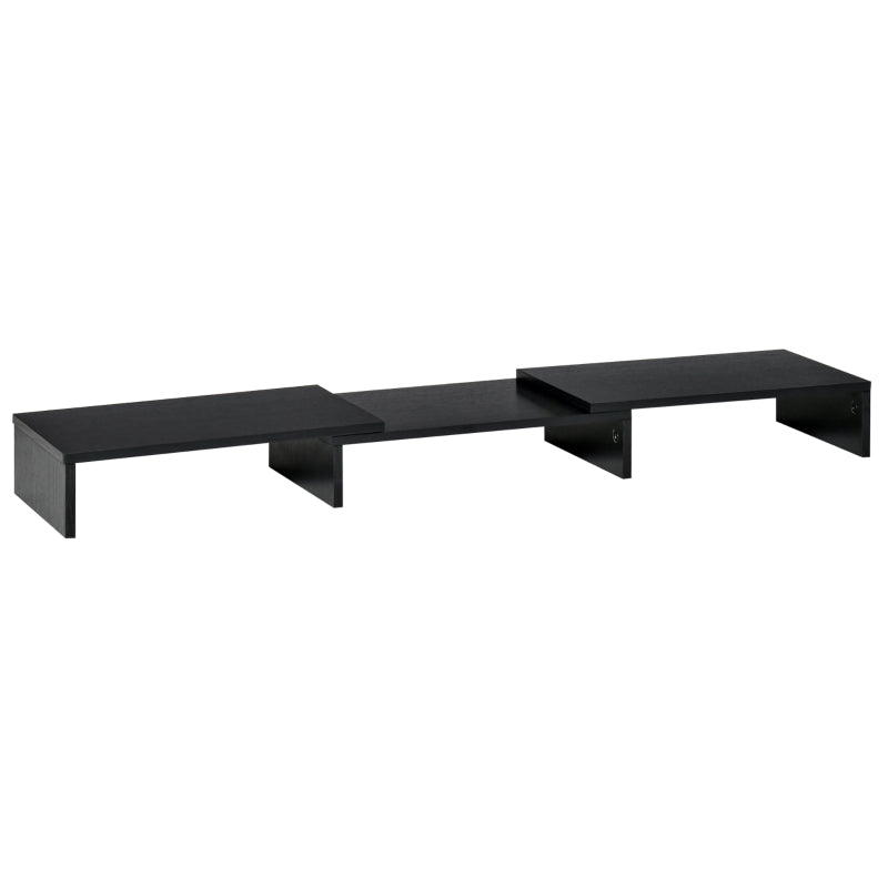 Vinsetto Adjustable Dual Monitor Stand Riser - Ergonomic Screen Elevation for Laptop, PC, Printer, TV - Black