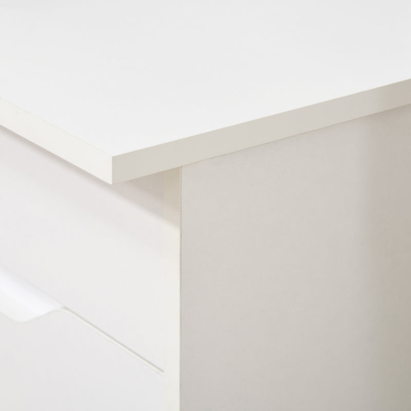 High Gloss White Computer Desk with Drawers & Storage Cabinet - Stylish 120x60cm Home Office Study Workstation