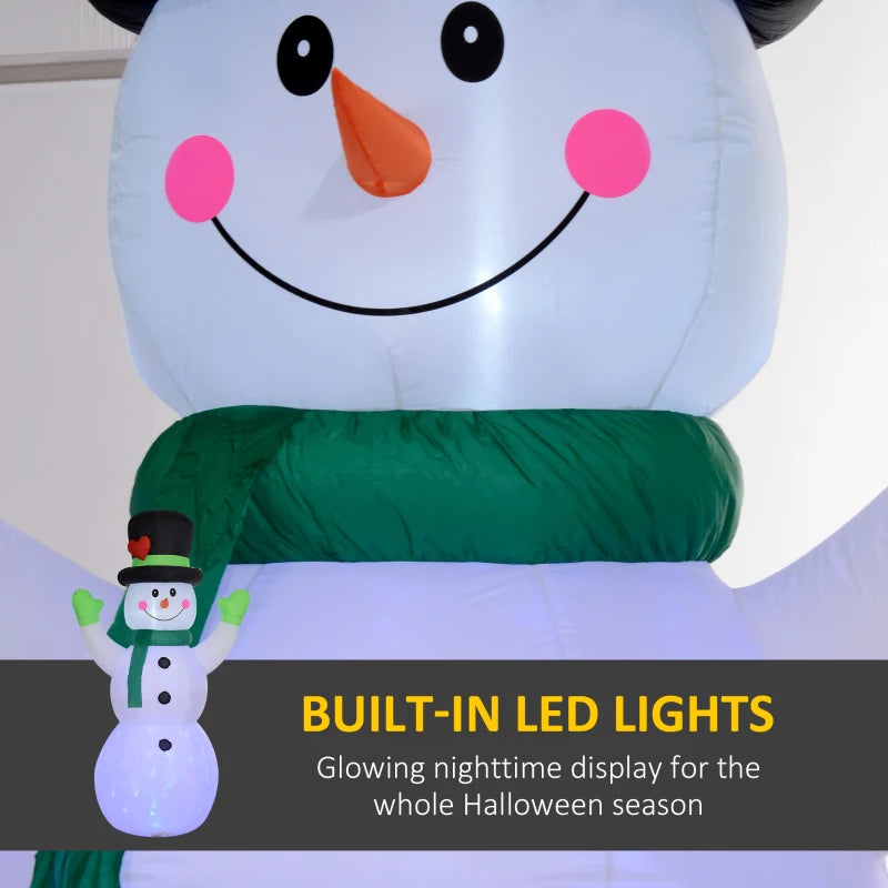 10ft Inflatable Snowman Christmas Decoration with Accessories - Perfect Holiday Outdoor Decor for Festive Winter Celebrations
