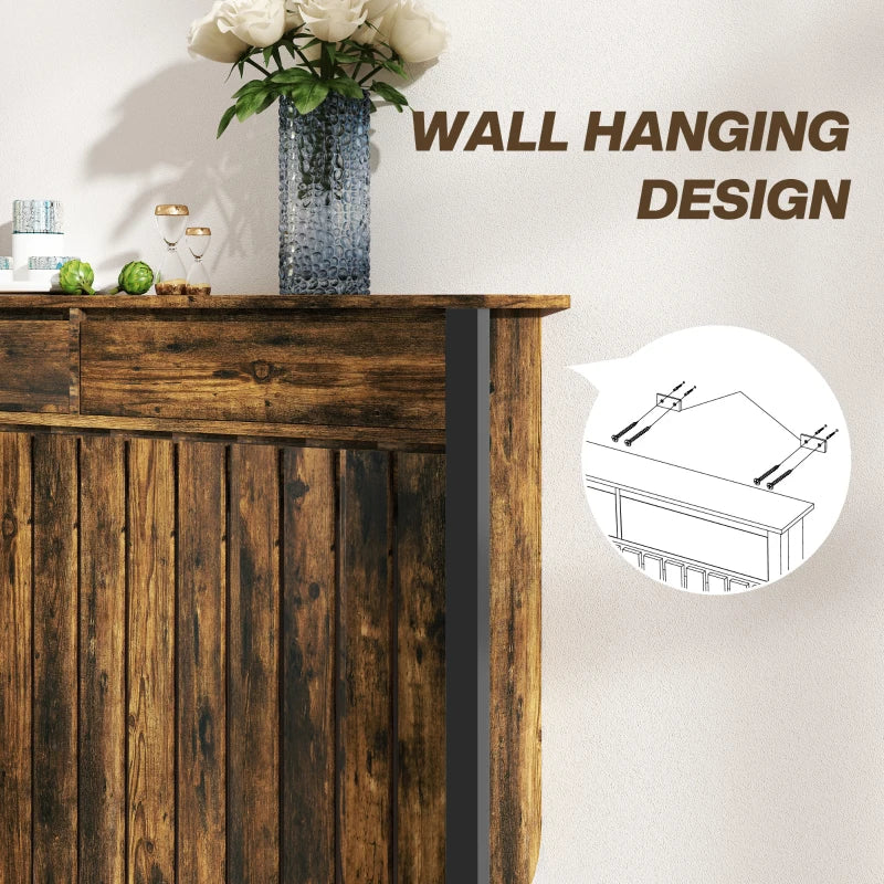 Rustic Style 93 x 119cm Radiator Cover in Brown and Black Finish