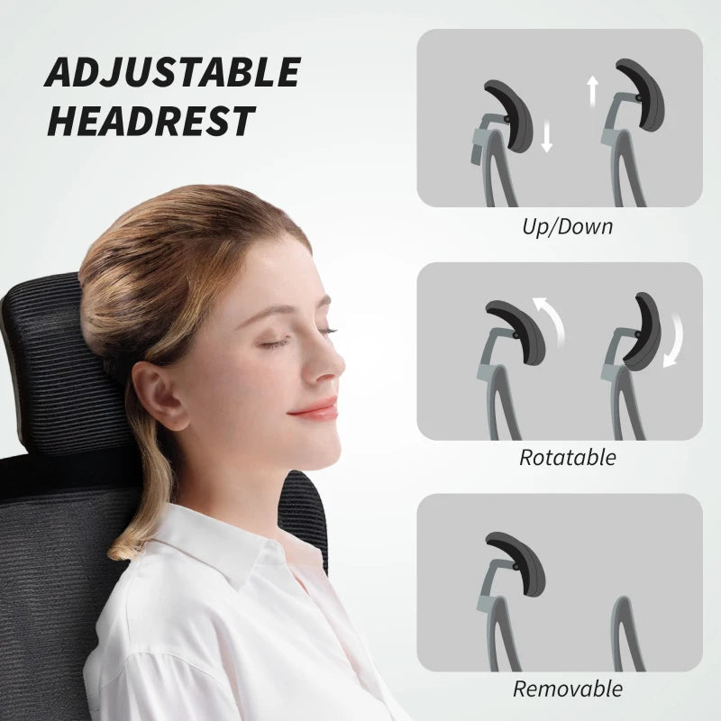 Ergonomic Mesh Back Office Chair with Lumbar Support - Stylish Black Design for Comfort and Productivity