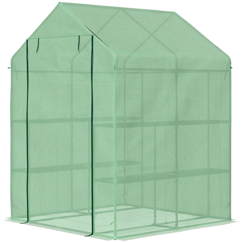 Green Garden Polytunnel with Shelves - 143x138x190cm