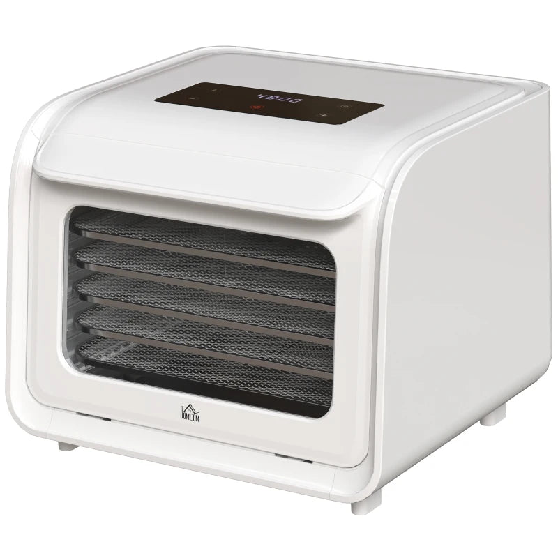 Premium 35-70°C Six-Tray Food Dehydrator - White | Perfect for Healthy Snacks, Jerky, Fruits & Vegetables