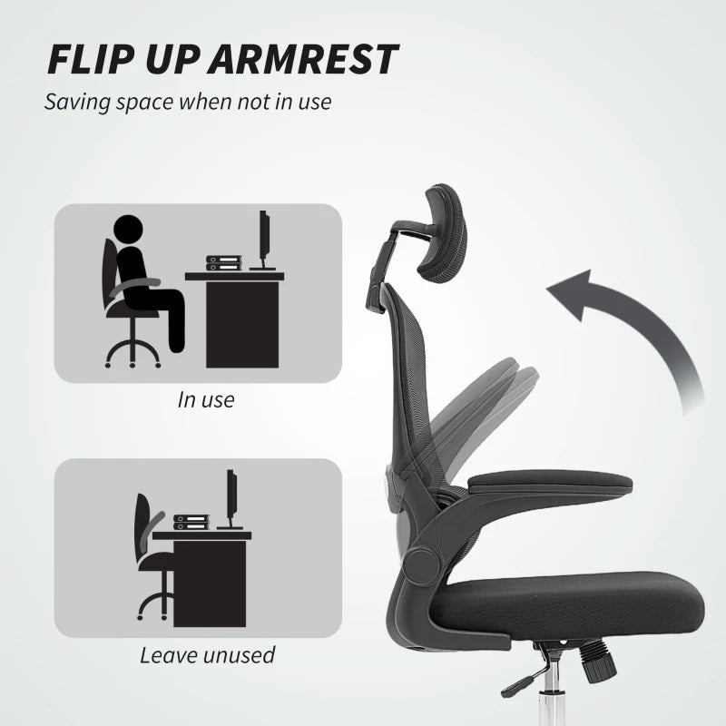 Ergonomic Mesh Back Office Chair with Lumbar Support - Stylish Black Design for Comfort and Productivity