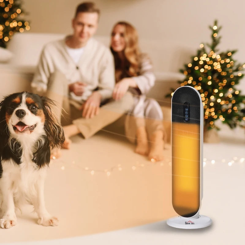 Indoor Ceramic Space Heater with Remote Control Oscillation Timer and Safety Features 1200W 2000W White