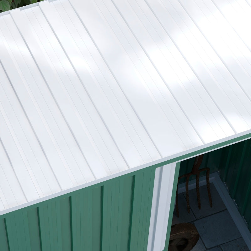 Small Green Metal Storage Shed