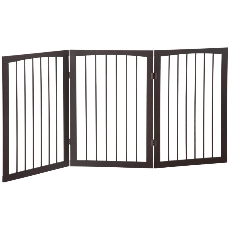Foldable 3 Panel Dog Gate - 76cm Indoor Safety Barrier, Free Standing Pet Door Gate for Dogs and Pets