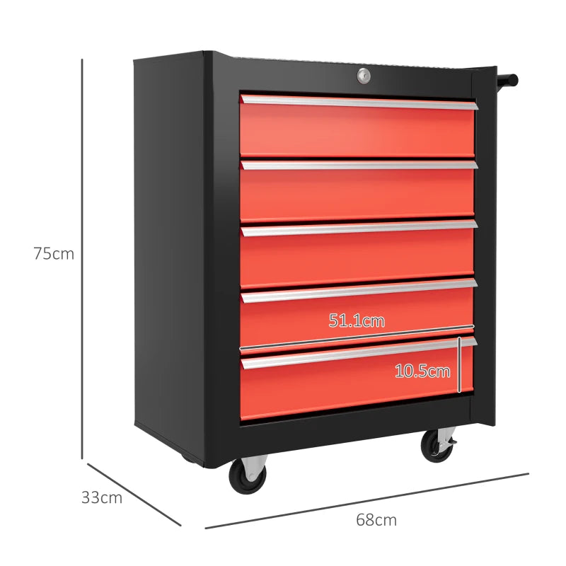 5-Drawer Tool Chest with Wheels and Lock