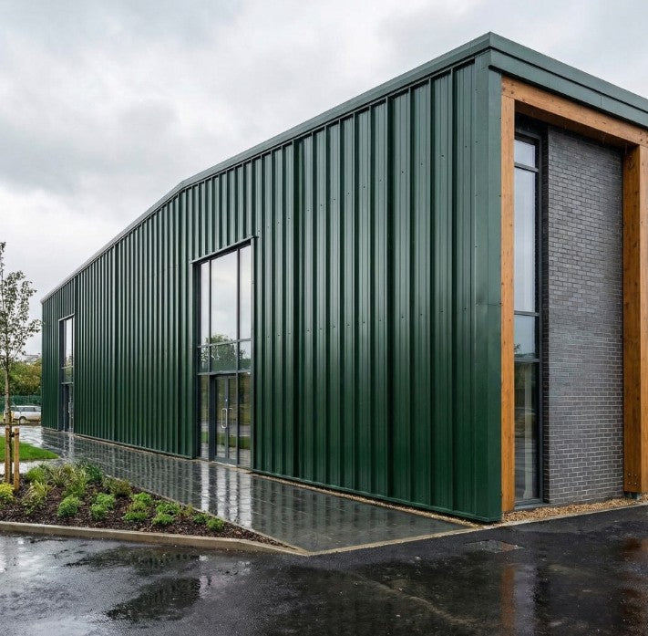 32/1000 Box Profile Polyester Paint Coated 0.5mm Metal Roof Sheet Juniper Green