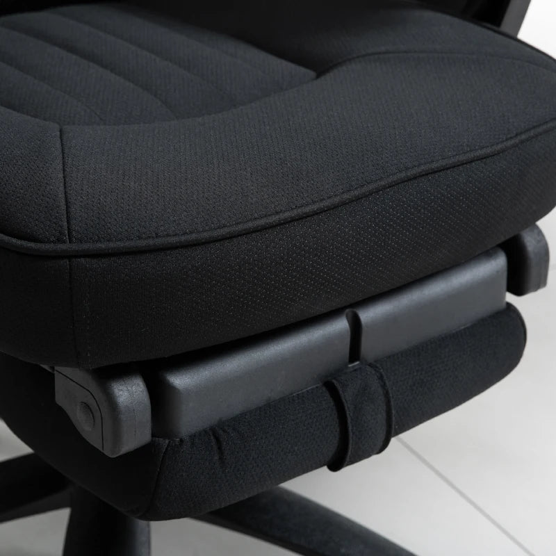 Vinsetto High Back Office Chair with Footrest - Adjustable Swivel Desk Chair with Headrest for Home Office - Black