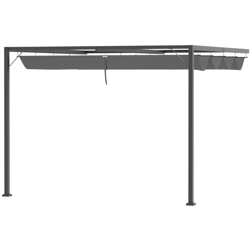 Grey Retractable Canopy Pergola Gazebo