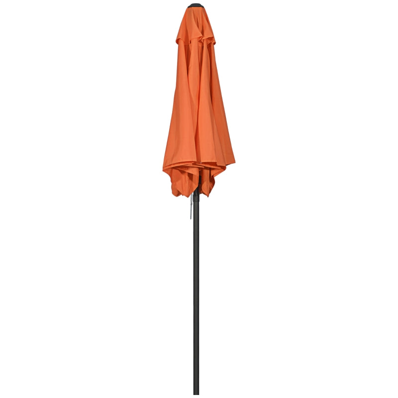 Orange 2m Outdoor Garden Parasol Umbrella with 6 Ribs