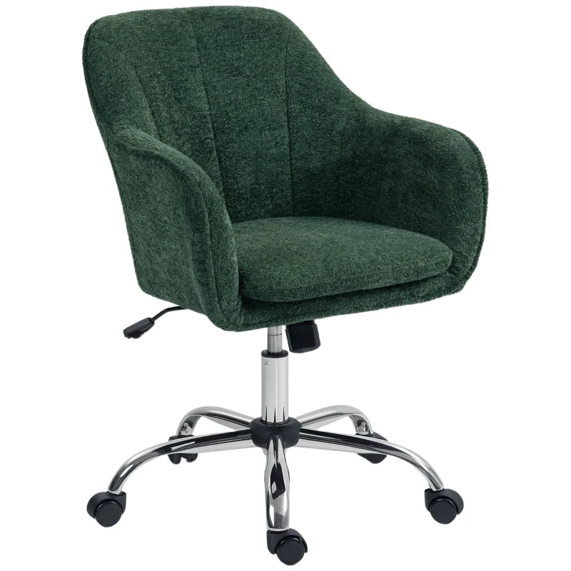 Luxurious Dark Green Velvet-Feel Office Chair for Comfort and Style - Ergonomic Design for Home and Office Use