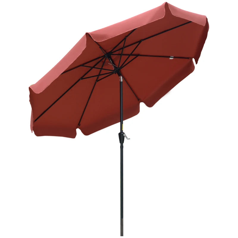 Wine Red 2.7m Patio Garden Umbrella with Tilt and Crank