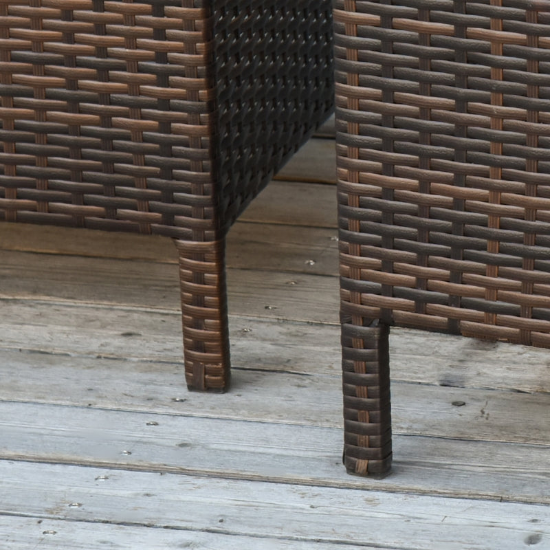 Brown Rattan 3-Piece Nesting Tables Set