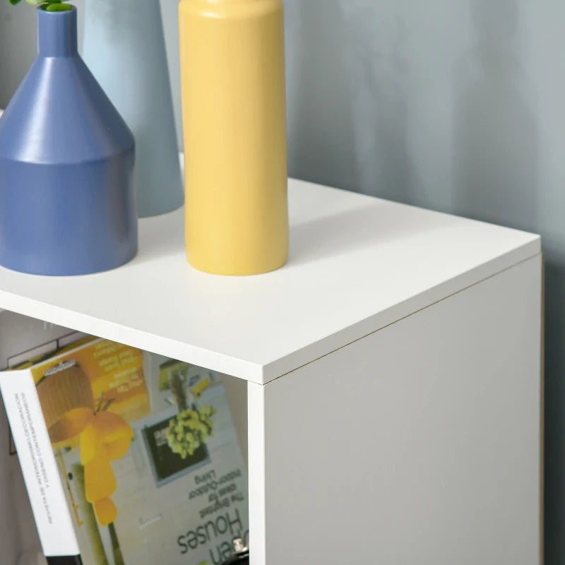 3-Tier 9-Cube Storage Unit - White Particle Board Bookcase Organizer for Home Office Shelves