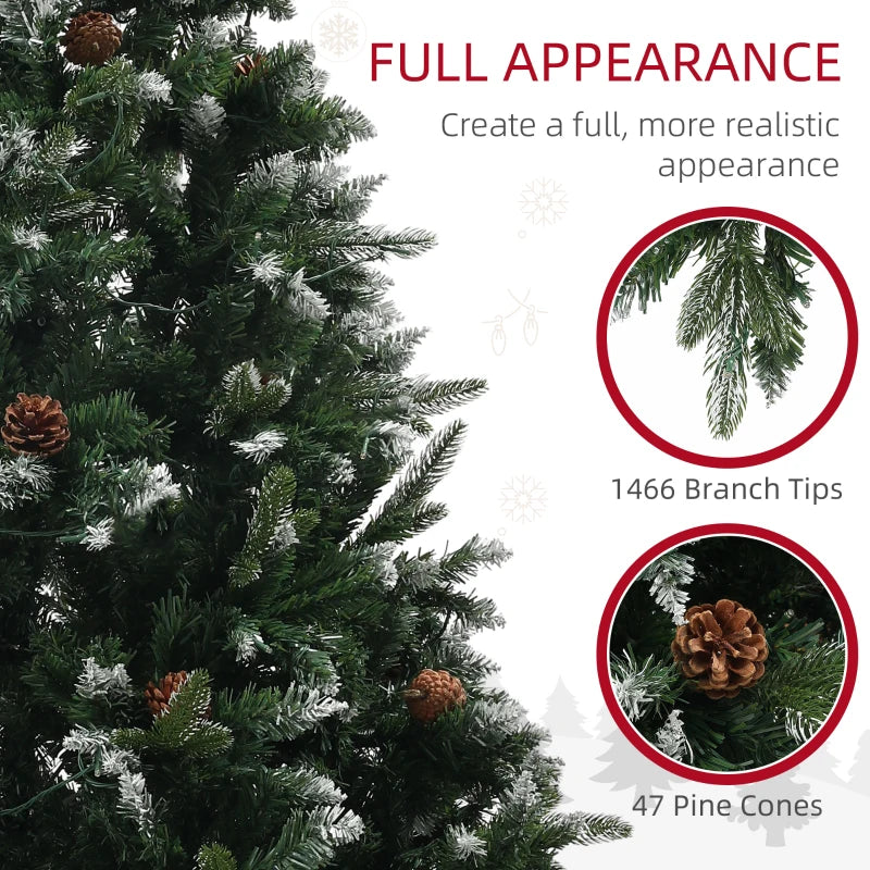 7ft Pre-Lit LED Artificial Christmas Tree with Base - Perfect Holiday Decoration for Home & Office