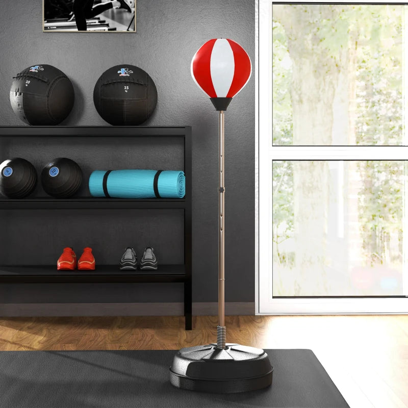 Adjustable Height Boxing Bag Set with Stand for Home Fitness Training Red