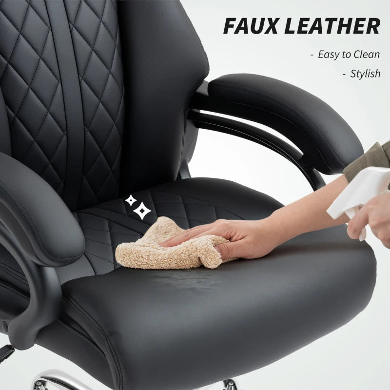 Ergonomic Executive Office Chair with Spring Padding in Black