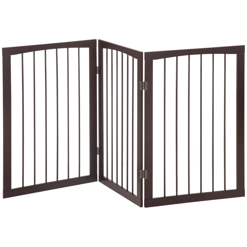 Foldable 3 Panel Dog Gate - 76cm Indoor Safety Barrier, Free Standing Pet Door Gate for Dogs and Pets
