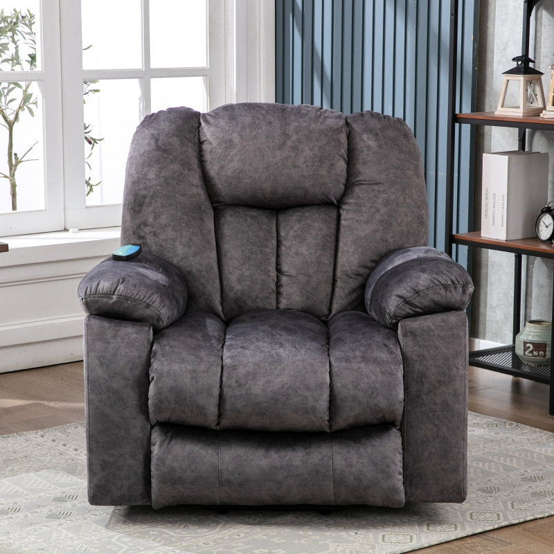 Ergonomic Power Massage Recliner Chair with Heat, Vibration, USB Ports and Safety Mechanism - Dark Grey