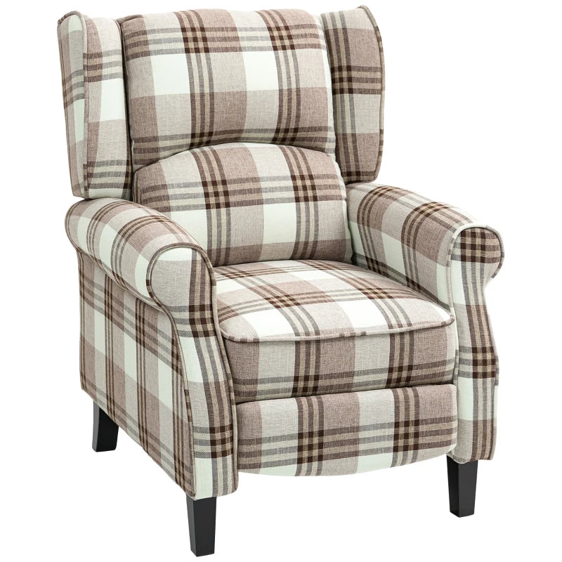 Brown Reclining Armchair with Footrest - 160° Adjustable Comfort for Relaxation