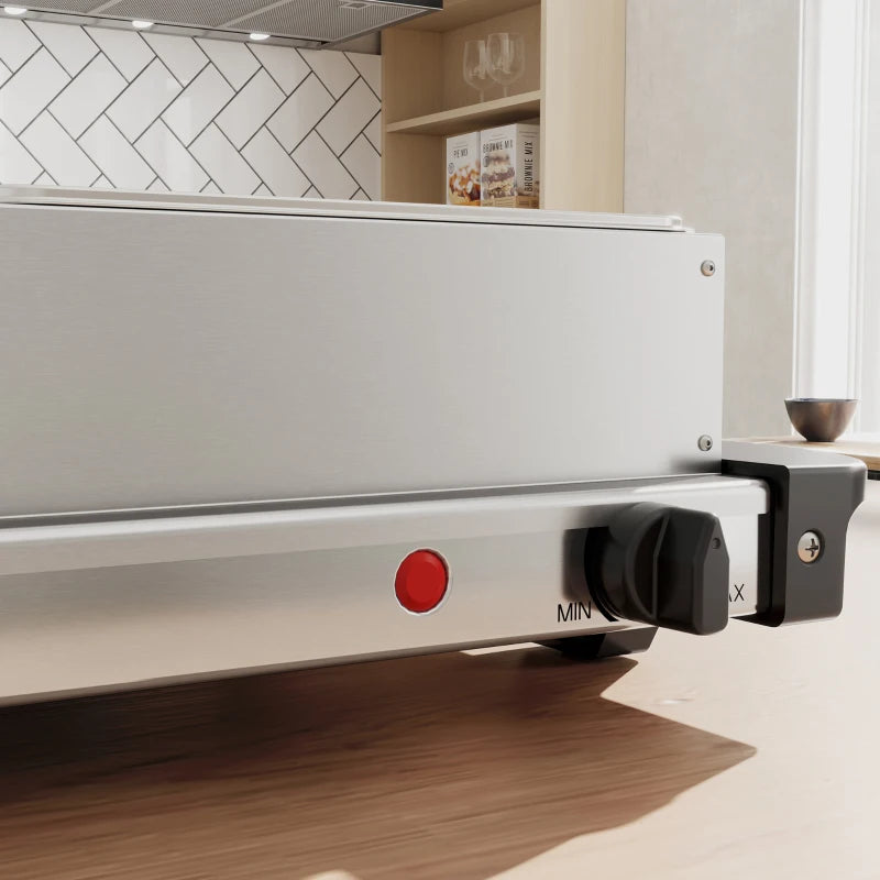4.5L Stainless Steel Electric Buffet Server with 3 Trays & Lids - Perfect for Parties & Catering