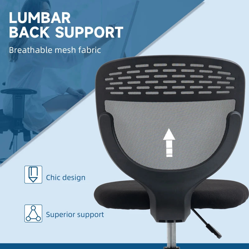 Vinsetto Grey Drafting Chair - Swivel Mesh Office Chair with Adjustable Foot Ring, Armless Design for Standing Desks