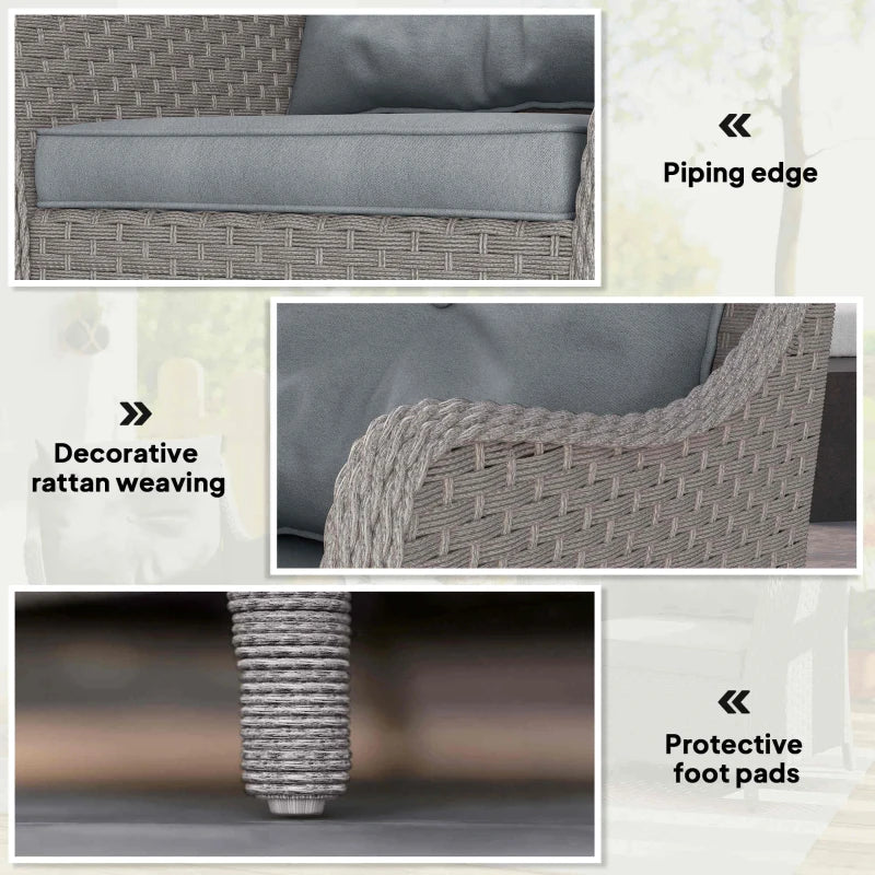 Rattan Garden Chairs Set of 2 with Cushions and Armrests for Outdoor Relaxation