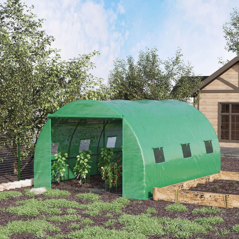 Green Walk-in Garden Tunnel Greenhouse Tent, 4x3M