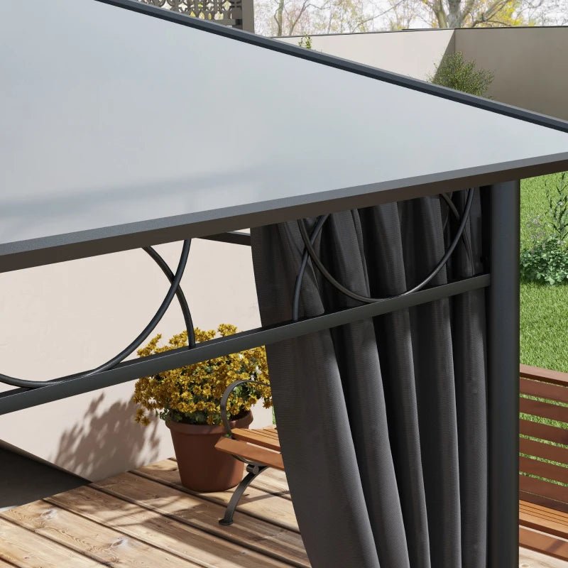 3m x 4m Grey Hardtop Gazebo With Steel & Aluminium Frame