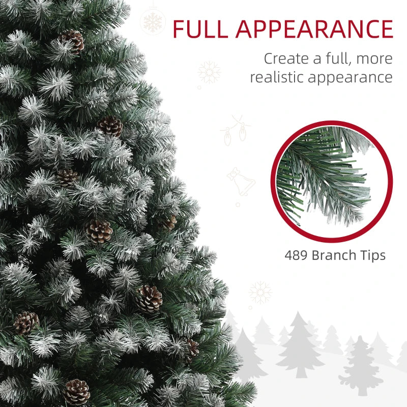5ft Snow-Dipped Artificial Pine Christmas Tree - Realistic Holiday Decor for Festive Home Decoration