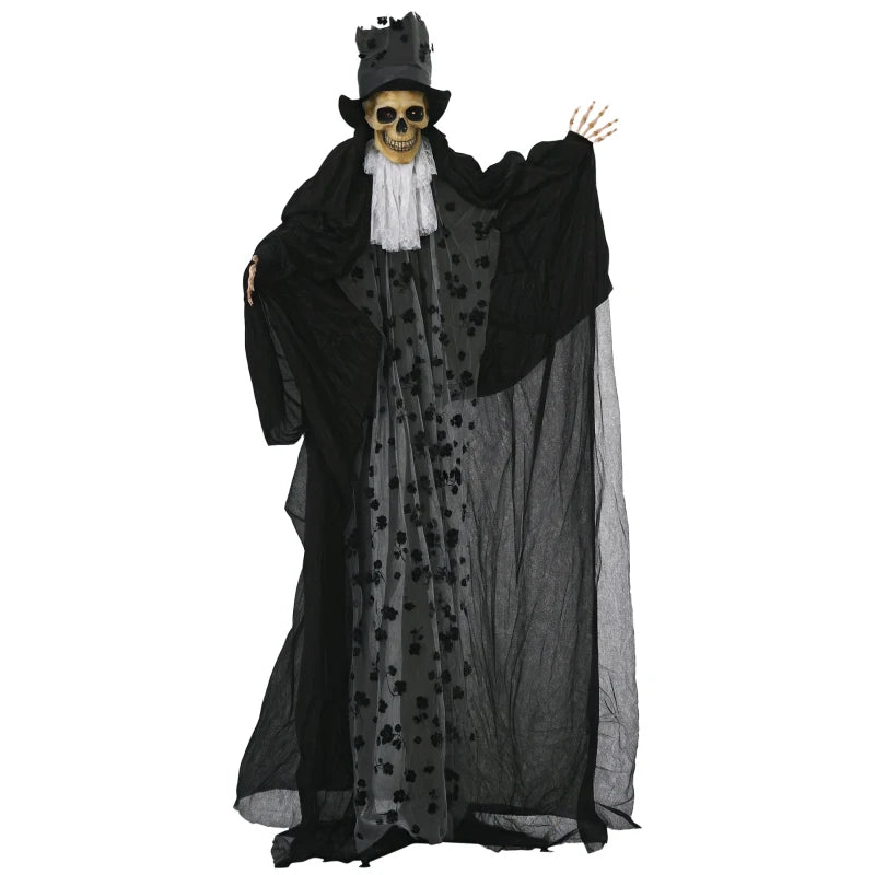 189cm Animated Ghost Bridegroom - Life Size Halloween Decoration with Sound, Motion Activation & Light Up Eyes