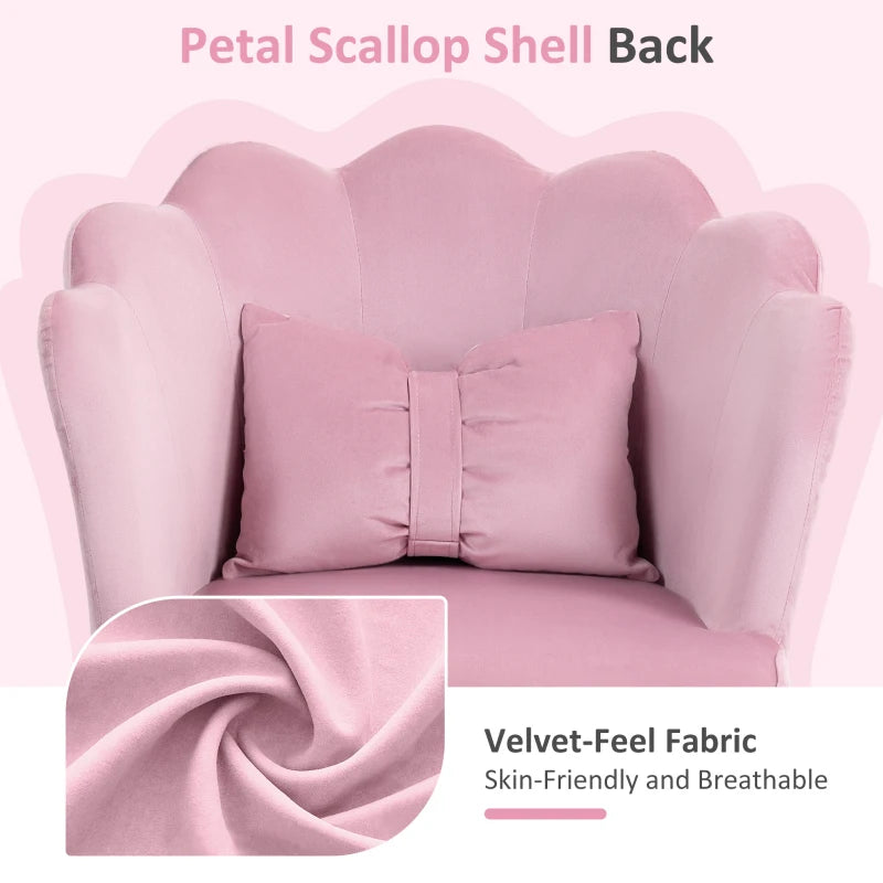 Velvet-Feel Pink Petal Back Office Chair - Stylish Ergonomic Design for Home & Office - Comfortable Seating Solution