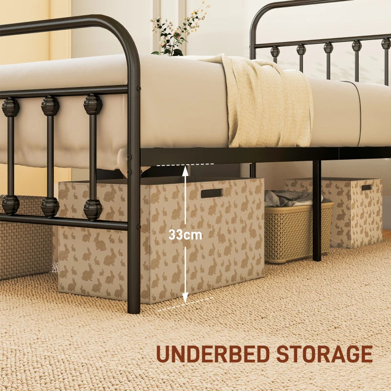 Minimalistic Black Metal Bed Frame - Stylish, Durable, Modern Design for Twin, Full, Queen, King Size Beds