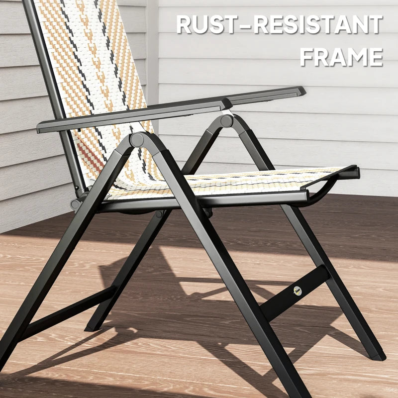 Stylish Orange Rattan Reclining Garden Chairs - Comfortable Outdoor Seating for Relaxation and Sunbathing