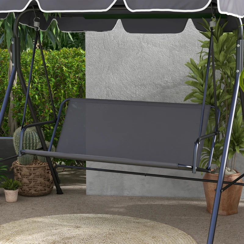 Dark Grey Garden Swing Seat Cover for 2-3 Seater Bench, 115cm x 45cm x 45cm