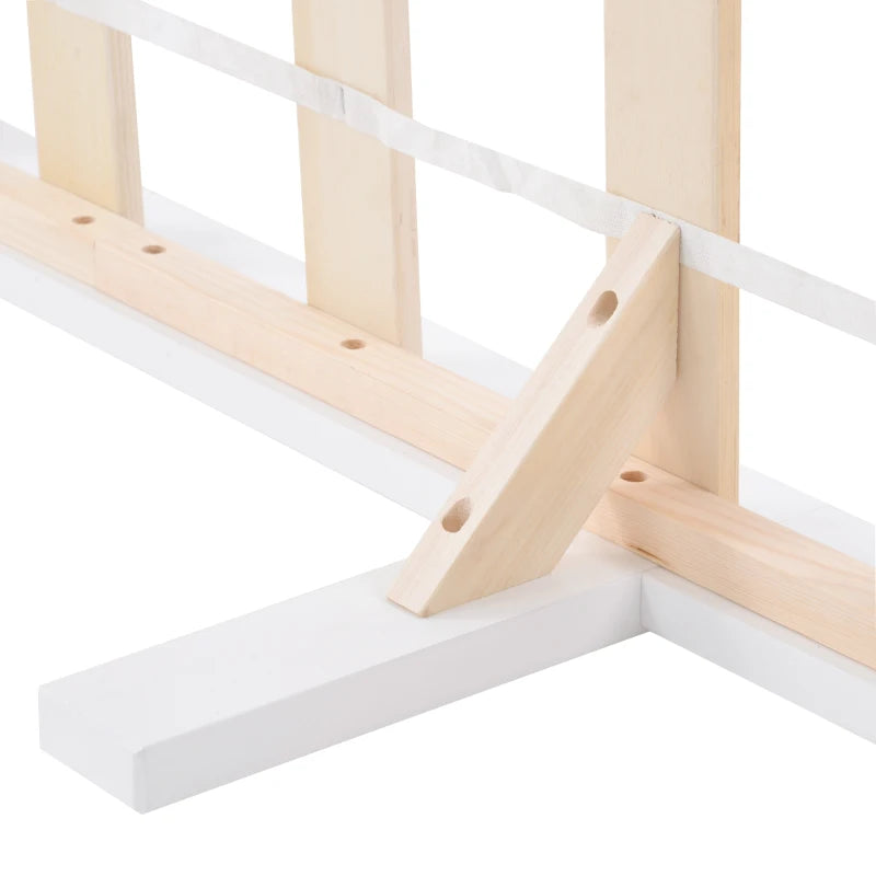 3ft Wooden Single Bed with Headboard & Footboard - Durable White Frame, 190x90 cm, Perfect for Kids & Guest Rooms