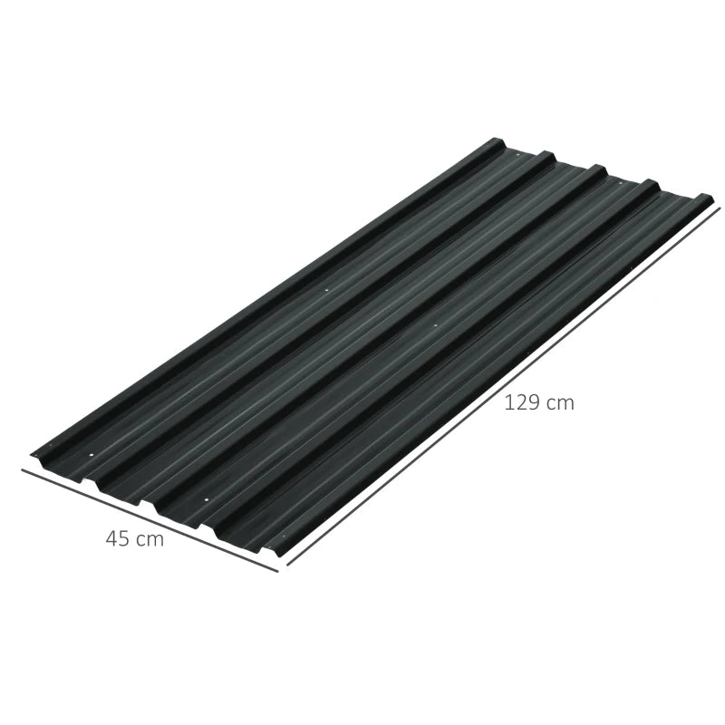 Dark Grey Galvanised Metal Roofing Sheets - Pack of 12 (129 x 45cm)