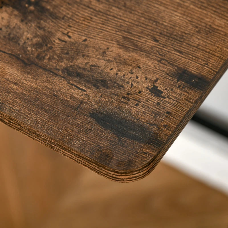 Rustic Brown Writing Desk - 84L x 45W cm Computer Table for Home Office, PC & Laptop Workstation with Storage Shelf