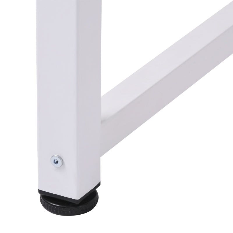 Modern White Computer Desk 120x60cm - Stylish Writing Table Workstation for Home Office & Study with Metal Frame, Easy Assembly