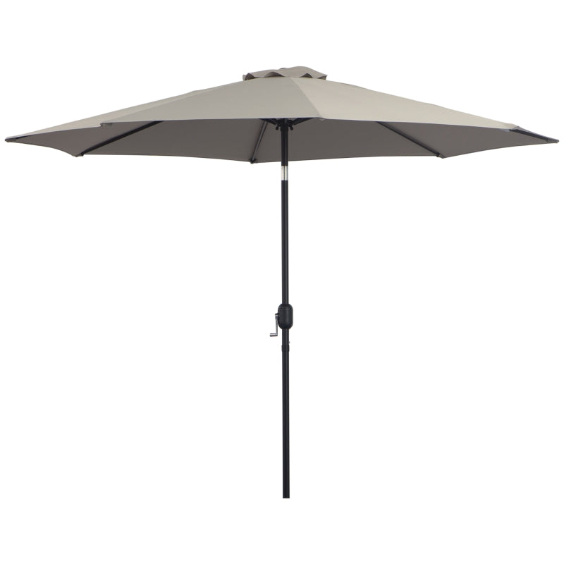 Light Grey 3m Tilt Garden Umbrella with Crank Handle