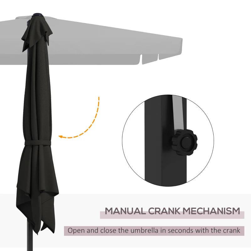 Grey 3m Cantilever Parasol with Adjustable Canopy