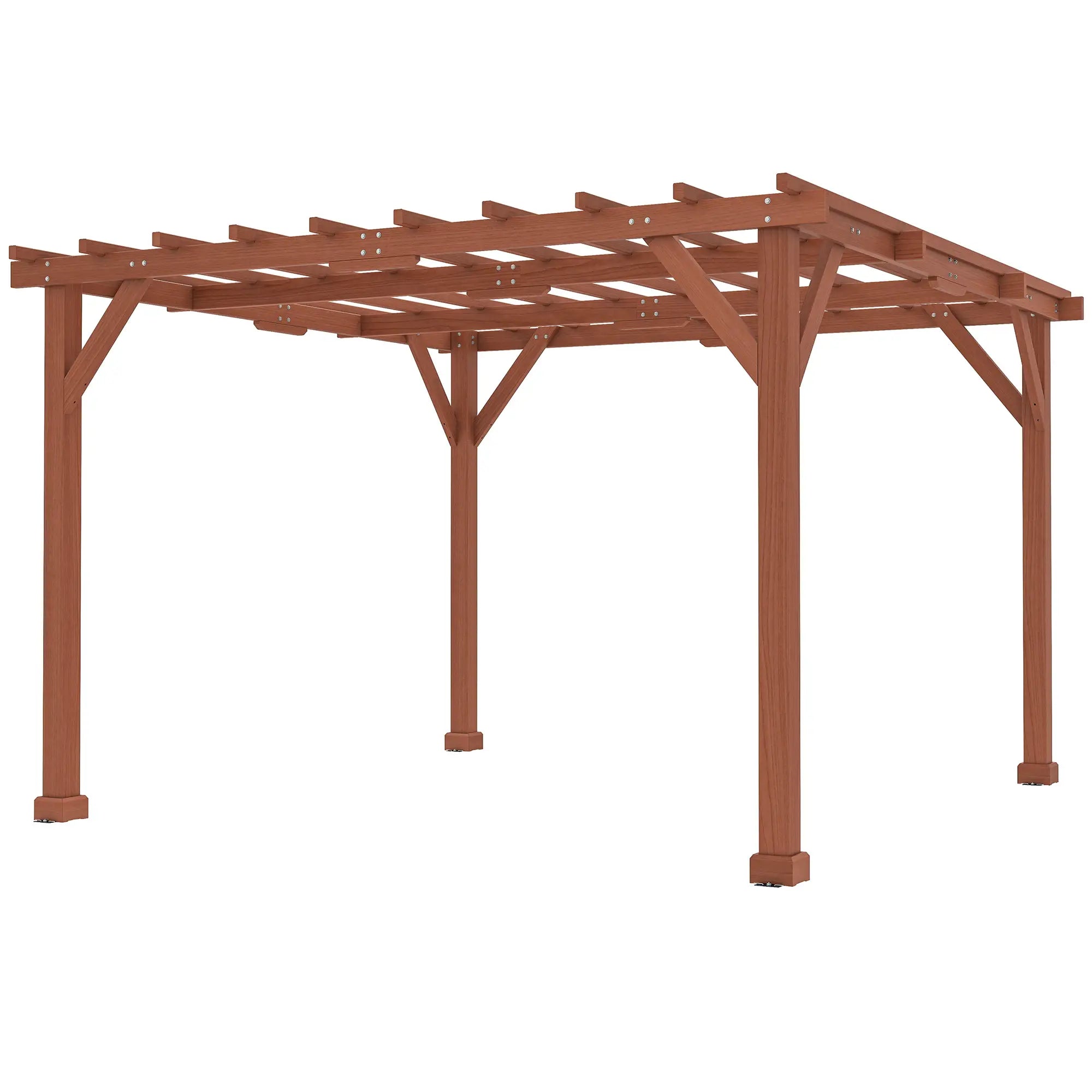 3.3m x 3.3m Wooden Pergola - Ideal For Climbing Vines, Flowers & Grapes