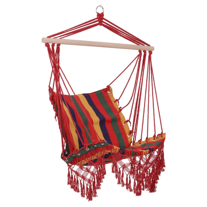 Striped Hammock Swing Chair - Indoor/Outdoor Hanging Seat