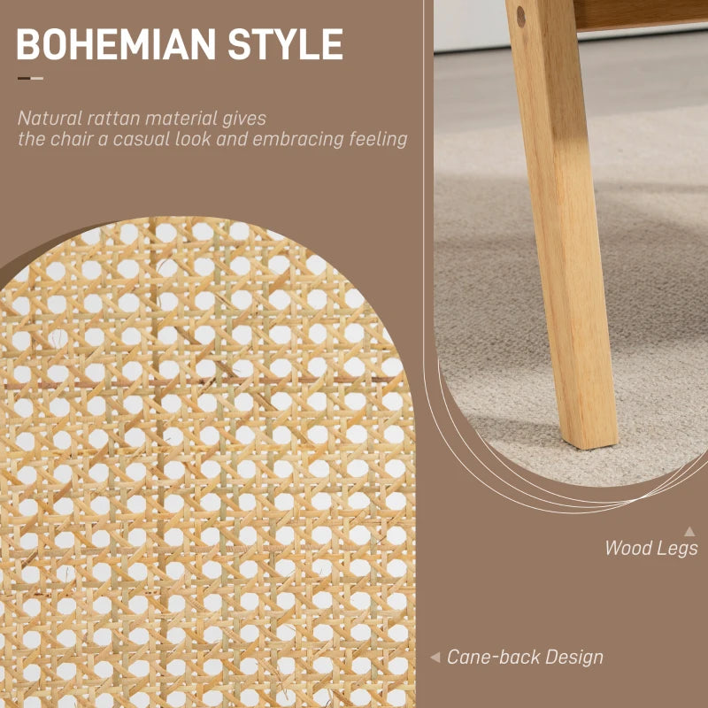 Natural Finish Wooden Rattan Weave Accent Chair for Stylish Home Decor