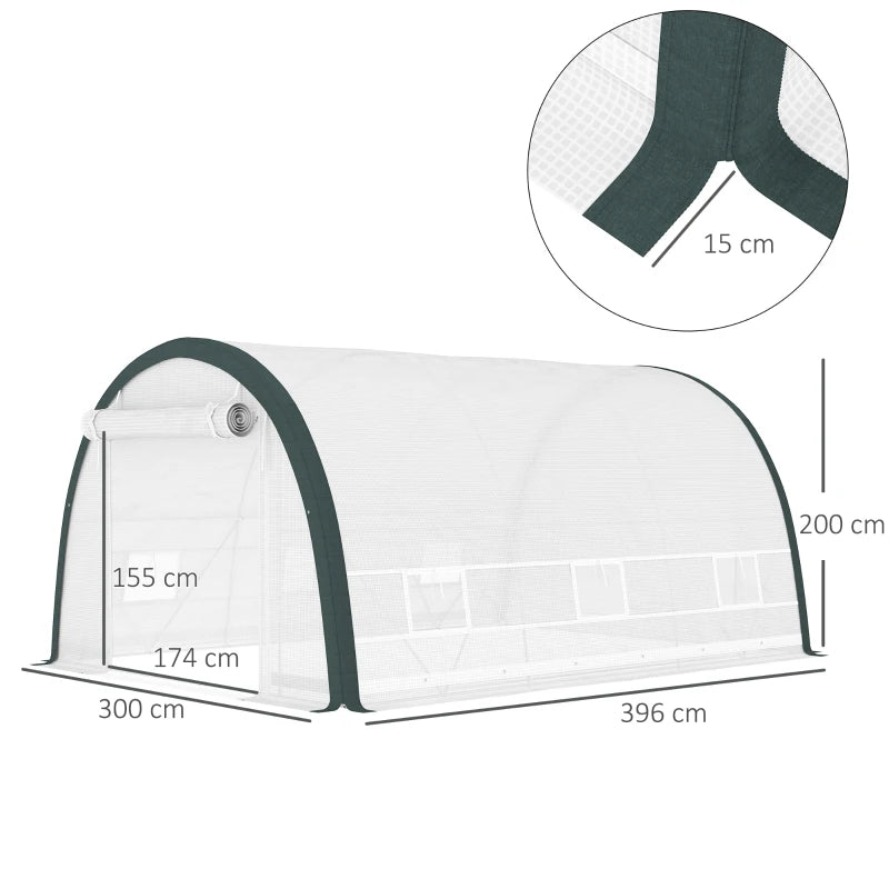 Spacious Walk-In Tunnel Greenhouse with Accessories