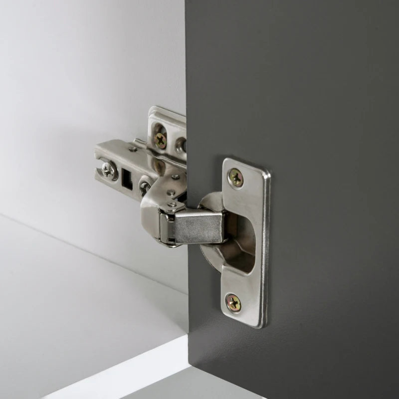 Modern Grey Kitchen Cupboard with Storage Cabinets, 3 Drawers & Open Countertop - Stylish Living Room Furniture